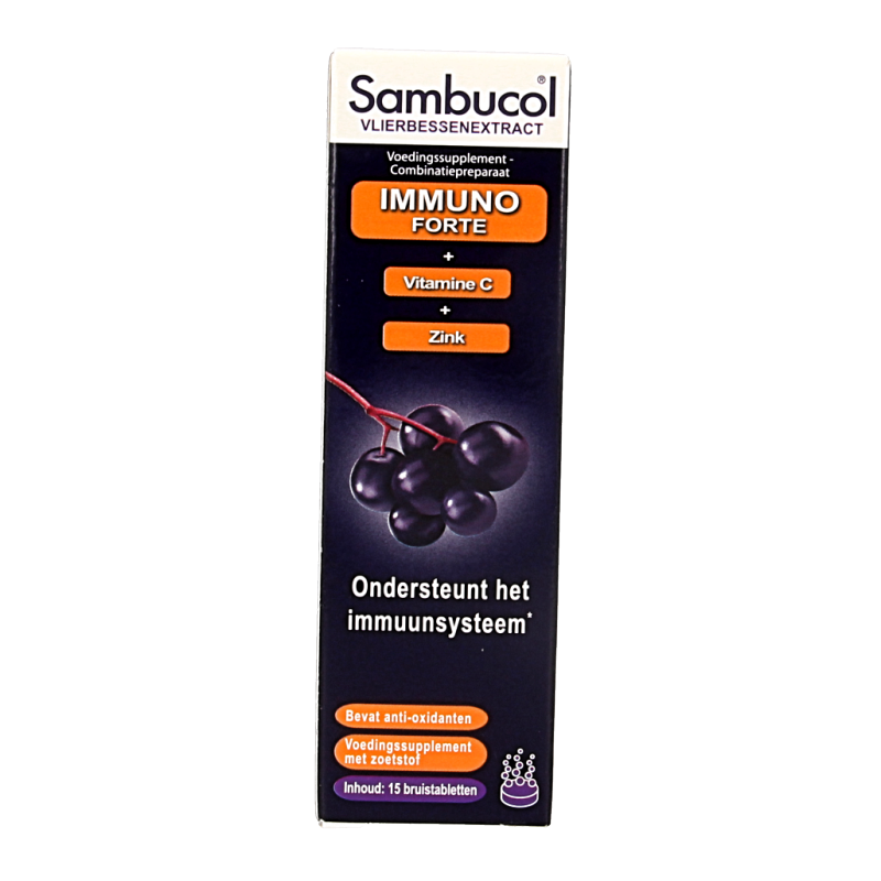 Sambucol Immuno forte bruistabletten suikervrij 15 Bruistabletten
