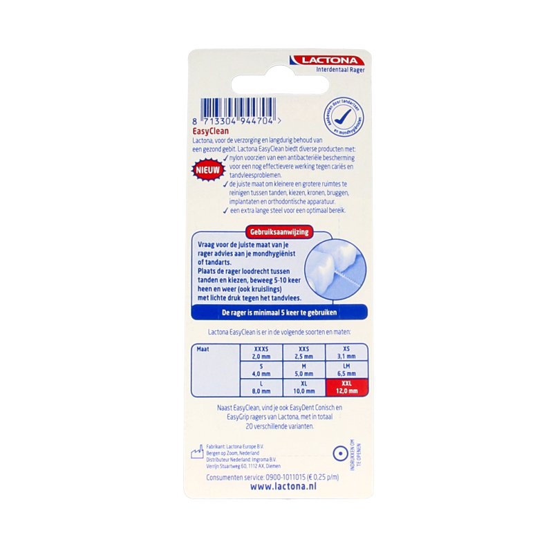 Lactona Easyclean XXL 12.0mm 8 Stuks