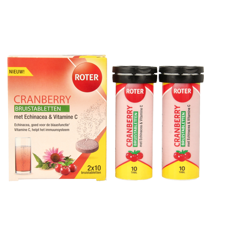 Roter Cranberry vitamine C & echinacea duopack 20 Bruistabletten
