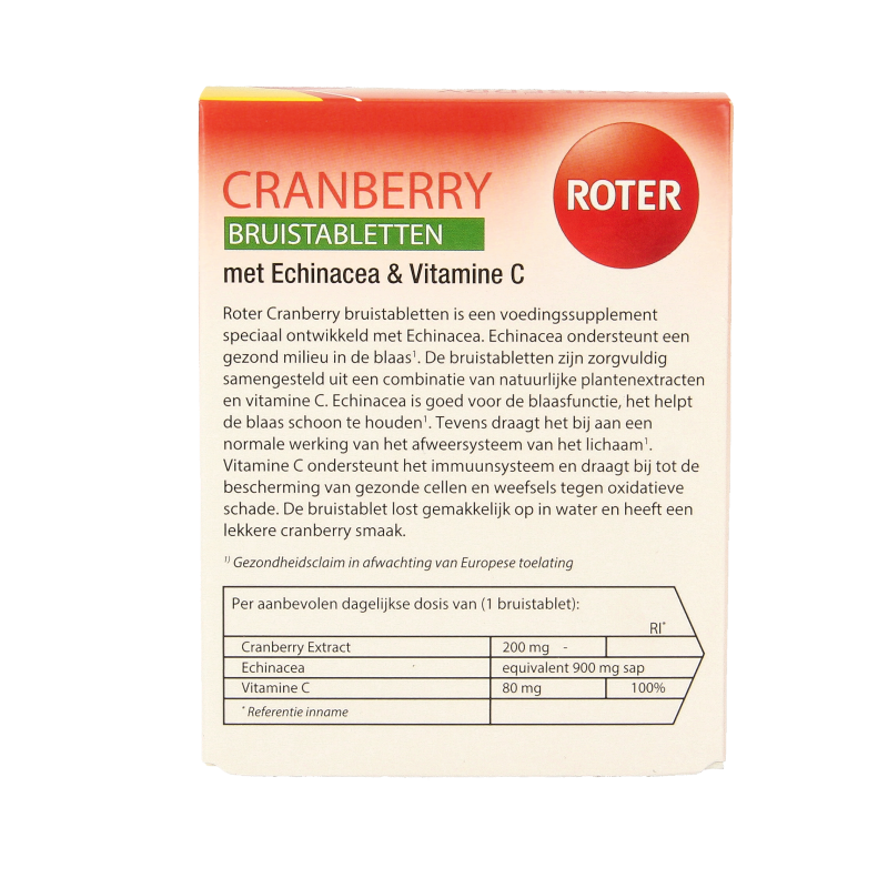 Roter Cranberry vitamine C & echinacea duopack 20 Bruistabletten