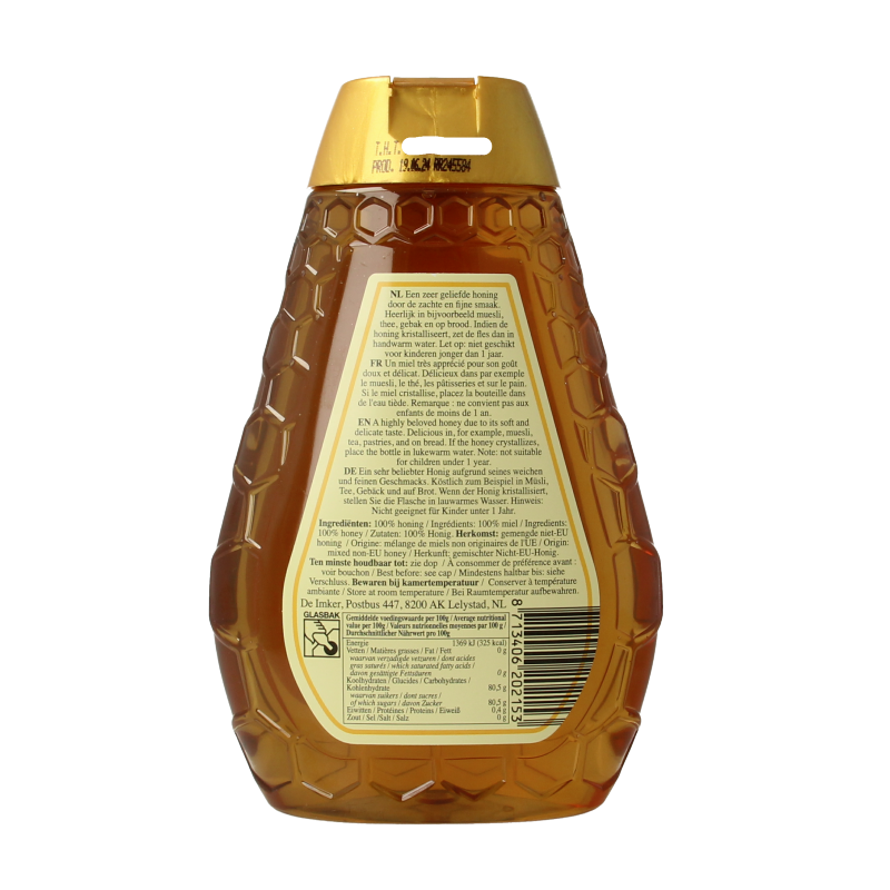 De Imker Bloemenhoning knijpfles 500 Gram