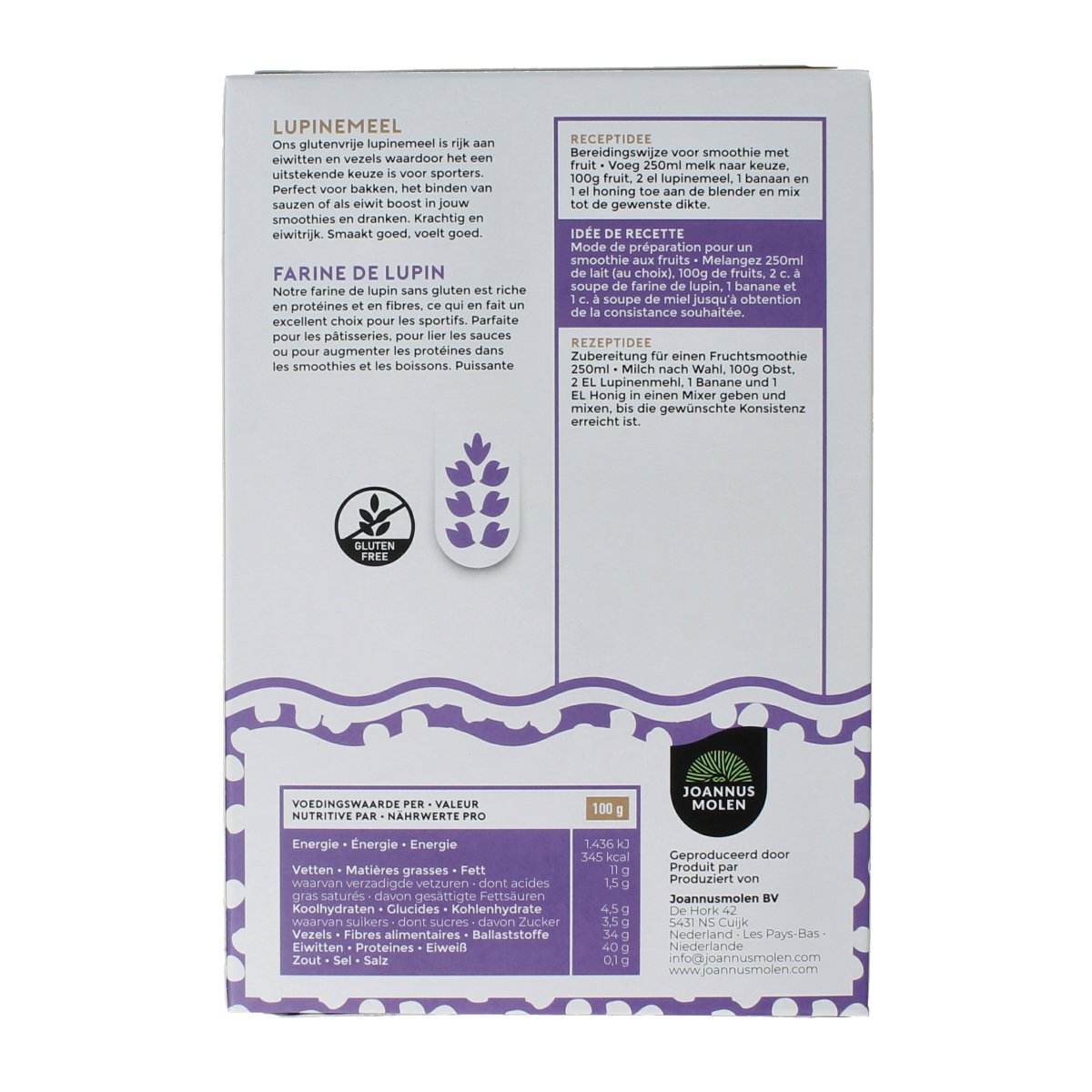 Joannusmolen Lupinemeel bio 200.00 Gram