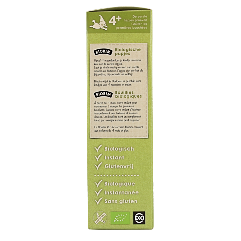 Biobim Baby rijst & boekweit 4 maanden bio 200 Gram