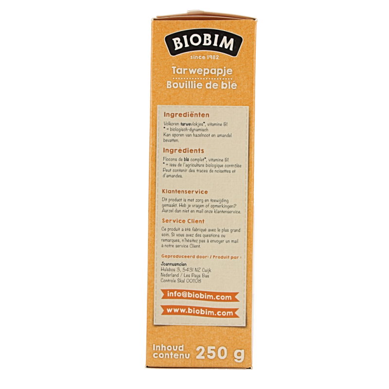 Biobim Tarwepapje 12 maanden bio 250 Gram