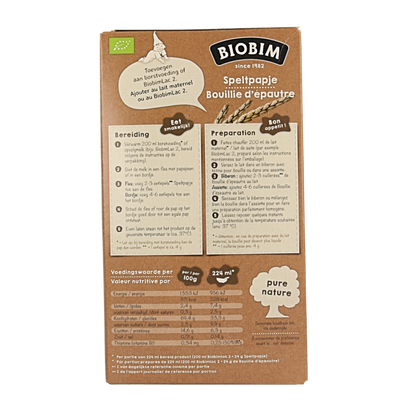 Biobim Speltpapje bio 250 Gram