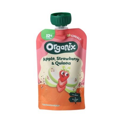 Organix Knijpfruit appel, aardbei & quinoa 12 maanden bio 100.00 Gram