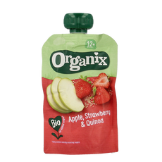 Organix Knijpfruit appel, aardbei & quinoa 12 maanden bio 100.00 Gram