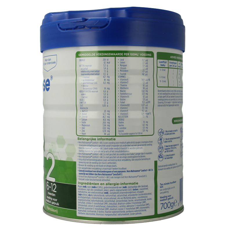 Hero Nutrasense comfort+ AR opvolgmelk 2 (6+mnd) 700 Gram