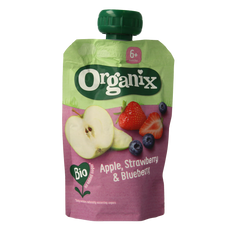 Organix Knijpfruit appel, aardbei en bosbessen 6+M bio 100.00 Gram
