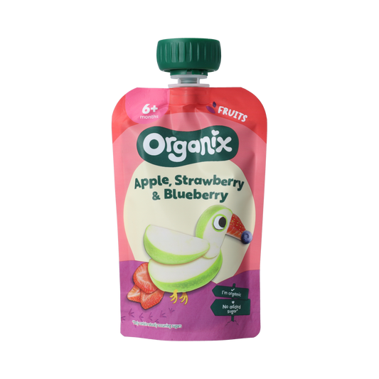 Organix Knijpfruit appel, aardbei en bosbessen 6+M bio 100.00 Gram
