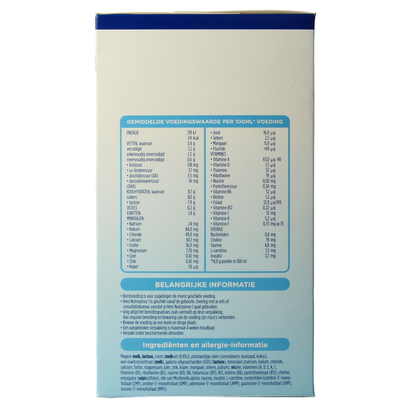 Hero Nutrasense zuigelingenmelk 1 (0-6mnd) 700 Gram