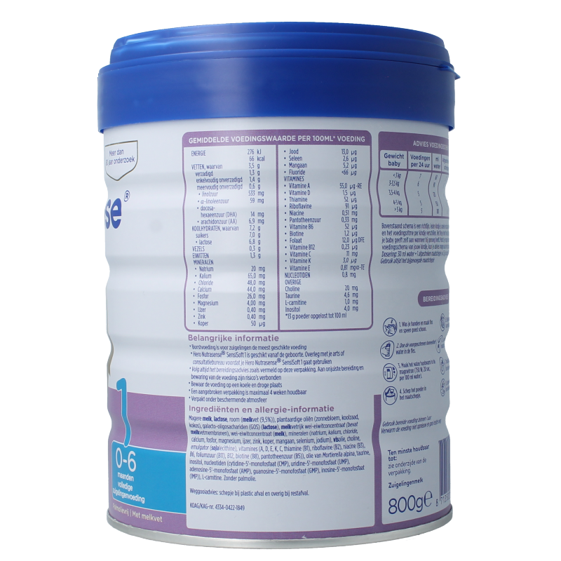 Hero Nutrasense SensiSoft 1 (0-6 mnd) 800 Gram