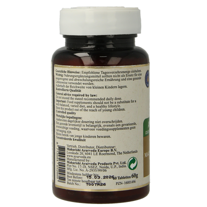 Maharishi Ayurv Amrit kalash MA 4T suikervrij 60.00 Tabletten
