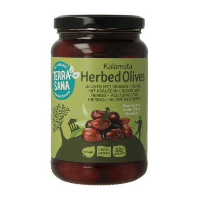 TerraSana Kalamata olijven in kruidenolie bio 345.00 Gram