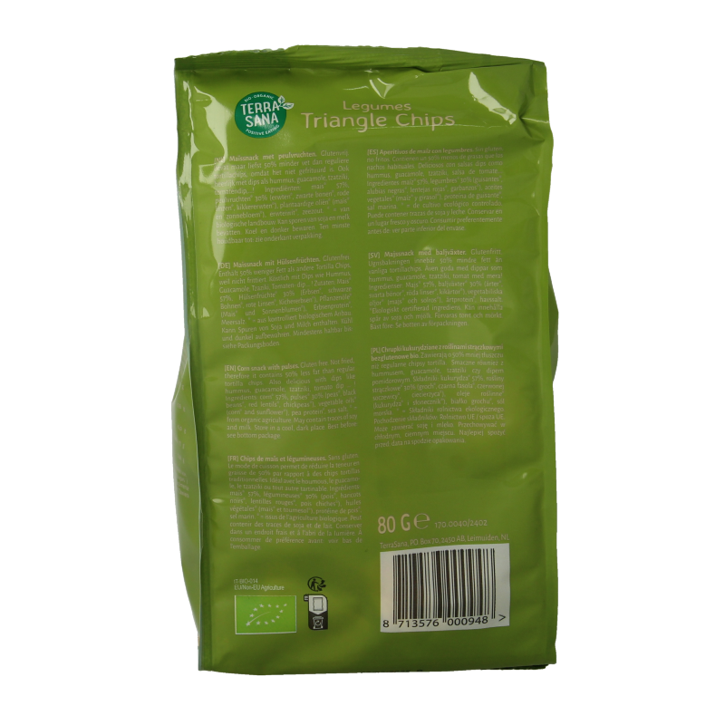 TerraSana Triangle chips peulvruchten  bio 80 Gram