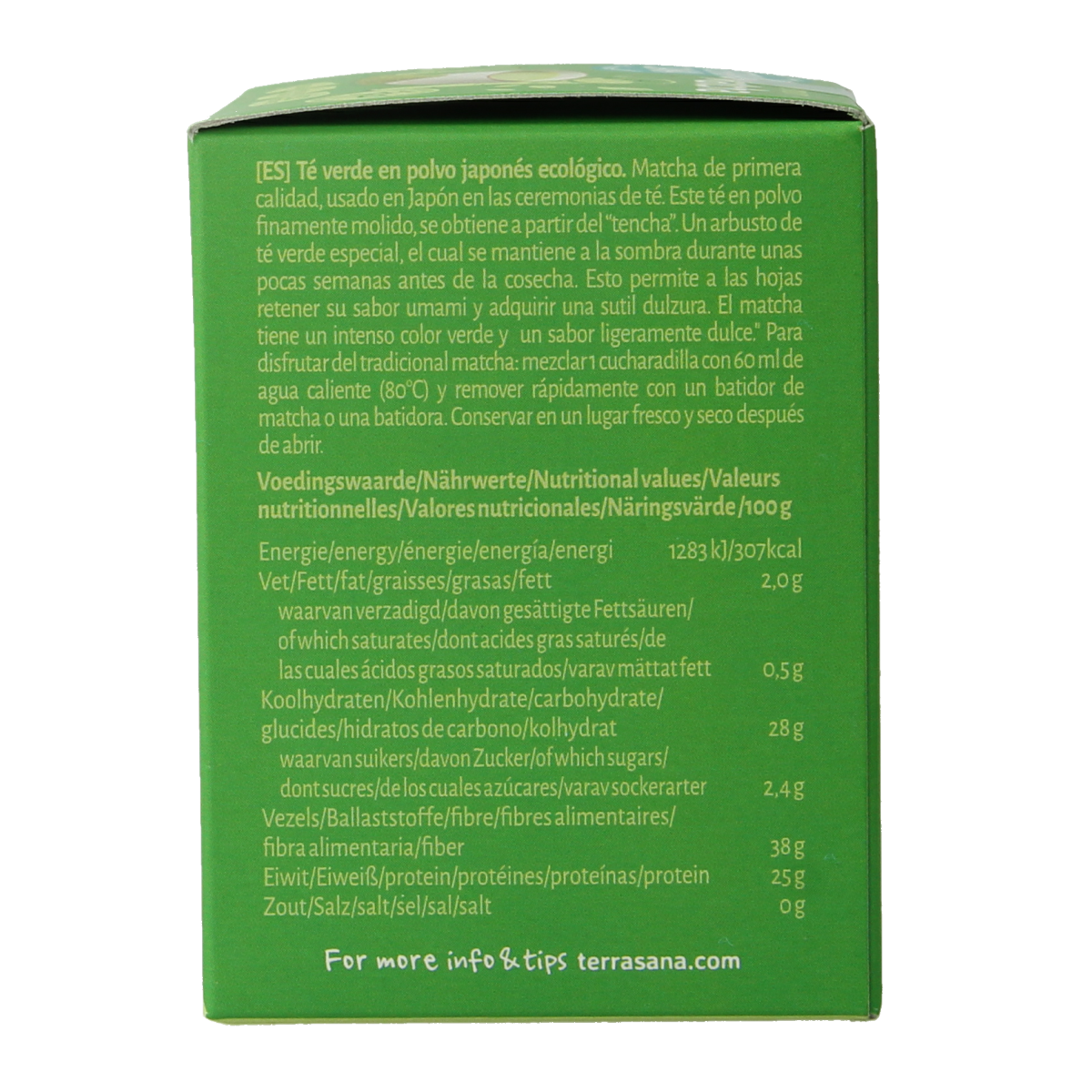 TerraSana Matcha premium groene thee bio 30.00 Gram