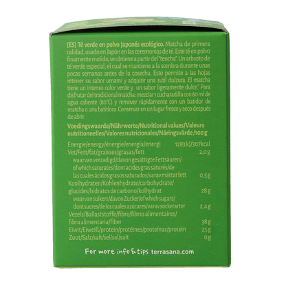 TerraSana Matcha premium groene thee bio 30.00 Gram