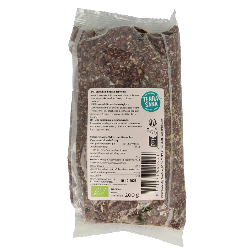 TerraSana Lijnzaad gebroken bio 200 Gram