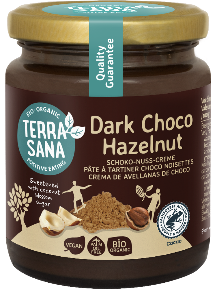 TerraSana Choco hazelnootpasta puur bio 250.00 Gram