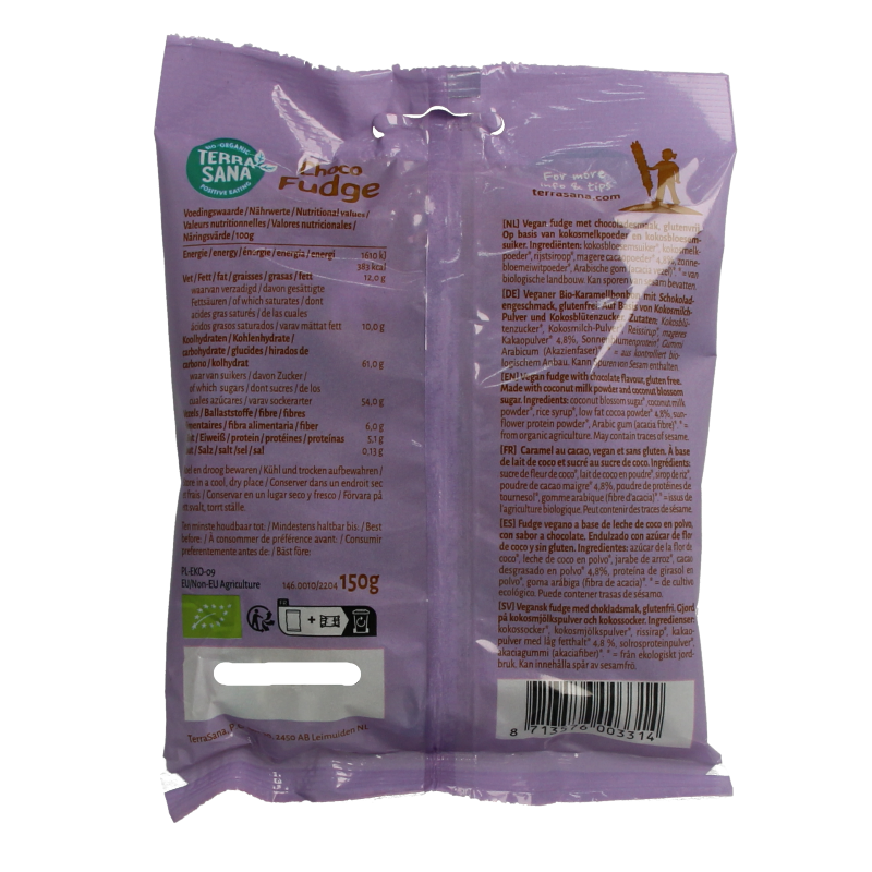 TerraSana Fudge chocolade bio 150 Gram