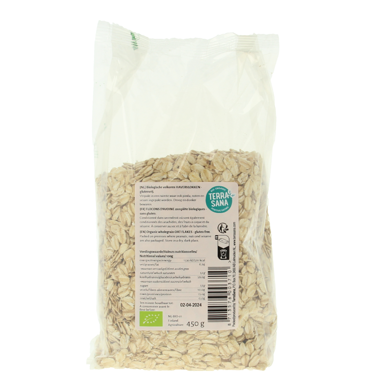 TerraSana Havervlokken glutenvrij bio 450 Gram