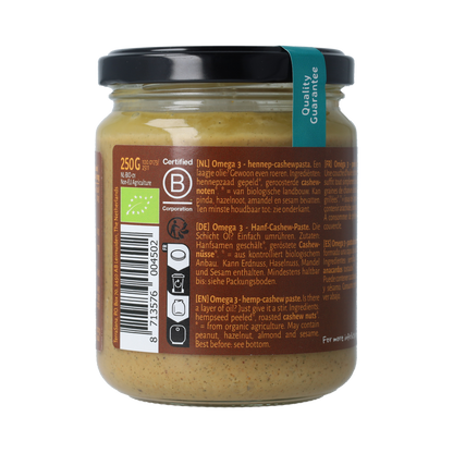 TerraSana Omega 3 hennep cashewpasta bio 250.00 Gram
