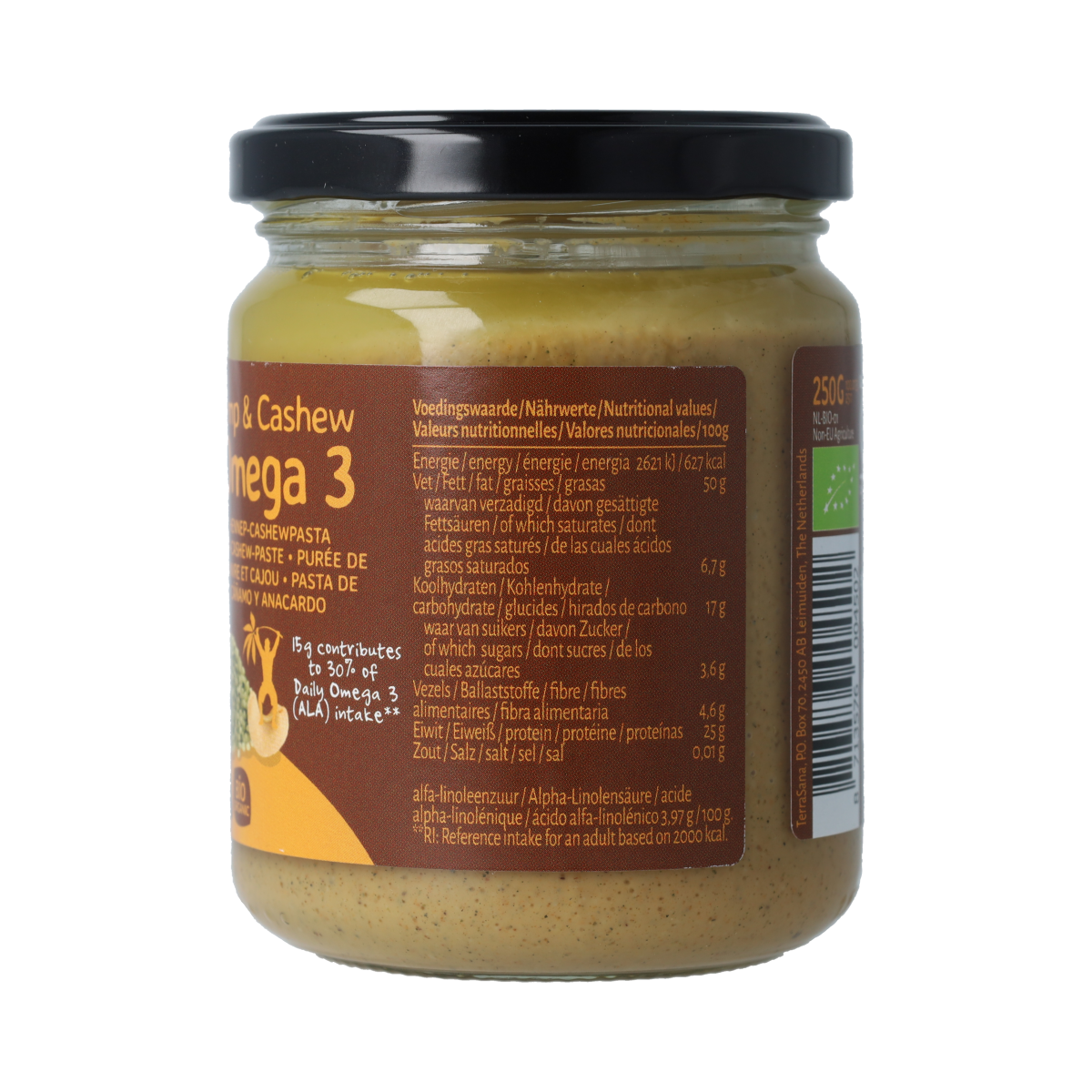 TerraSana Omega 3 hennep cashewpasta bio 250.00 Gram