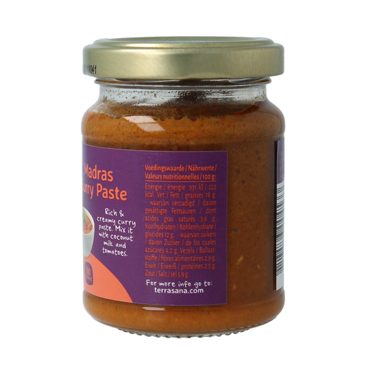TerraSana Indiase madras currypasta 130.00 Gram