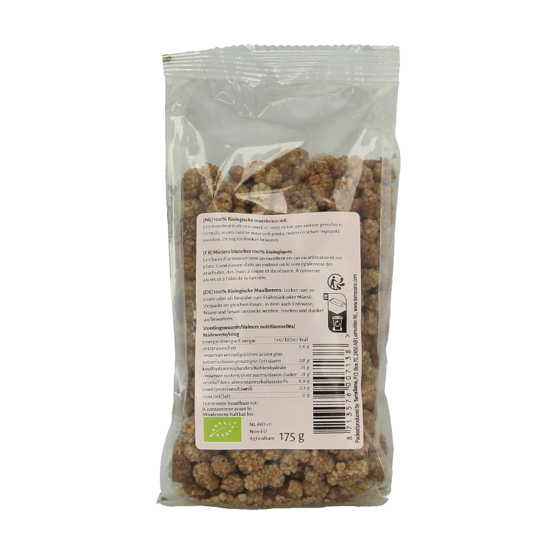TerraSana RAW Moerbei bessen wit bio 175 Gram
