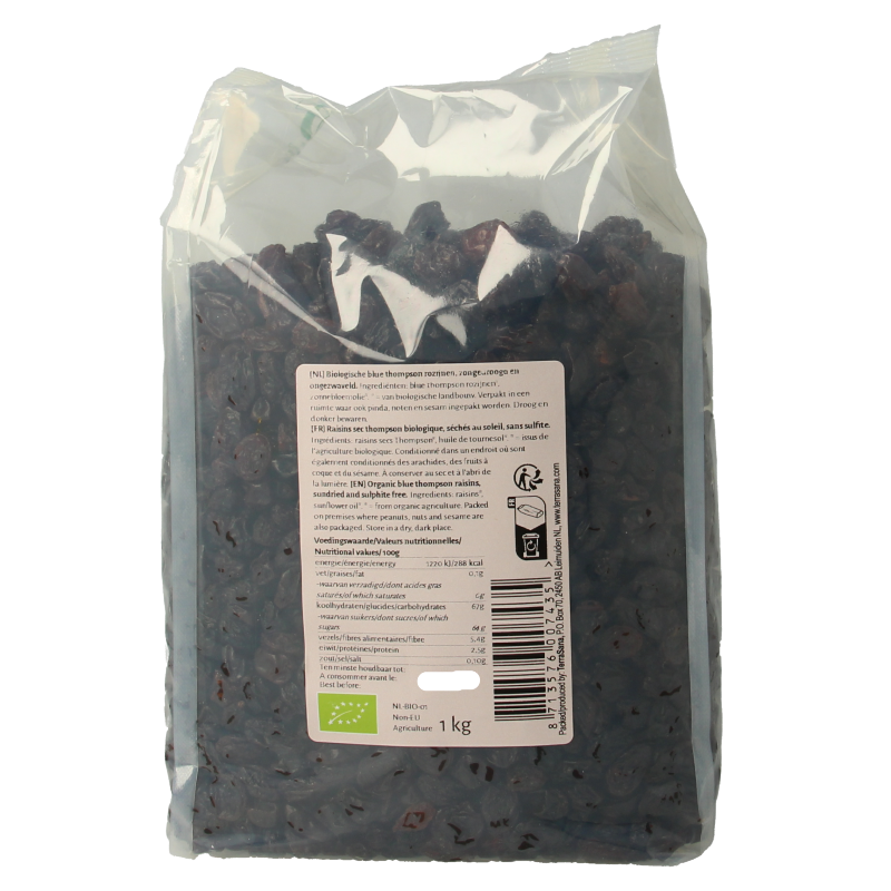 TerraSana RAW Rozijnen blue thompson bio 1 Kilogram