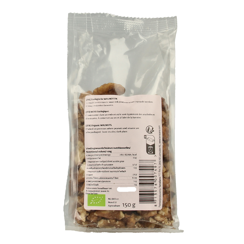 TerraSana Walnoten gepeld bio 150 Gram