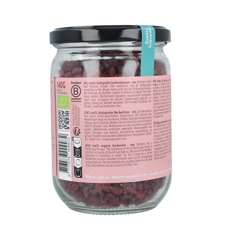 TerraSana Raw berberis bessen (zuurbes) bio 140 Gram