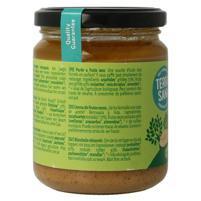 TerraSana 4 mix gemengde notenpasta zonder zout bio 250.00 Gram