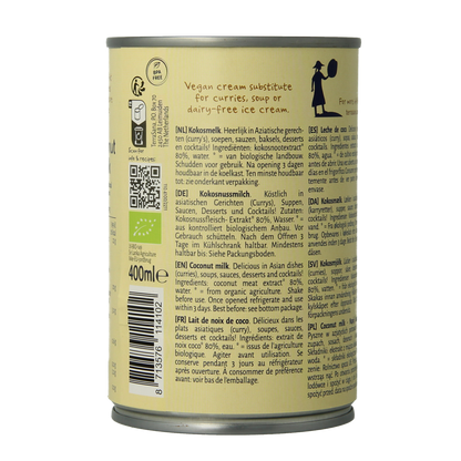 TerraSana Kokosmelk 22% vet bio 400.00 Milliliter