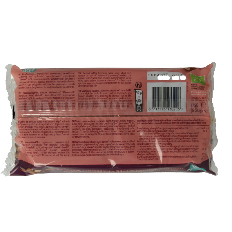 TerraSana Hazelnootwafels bio 175 Gram