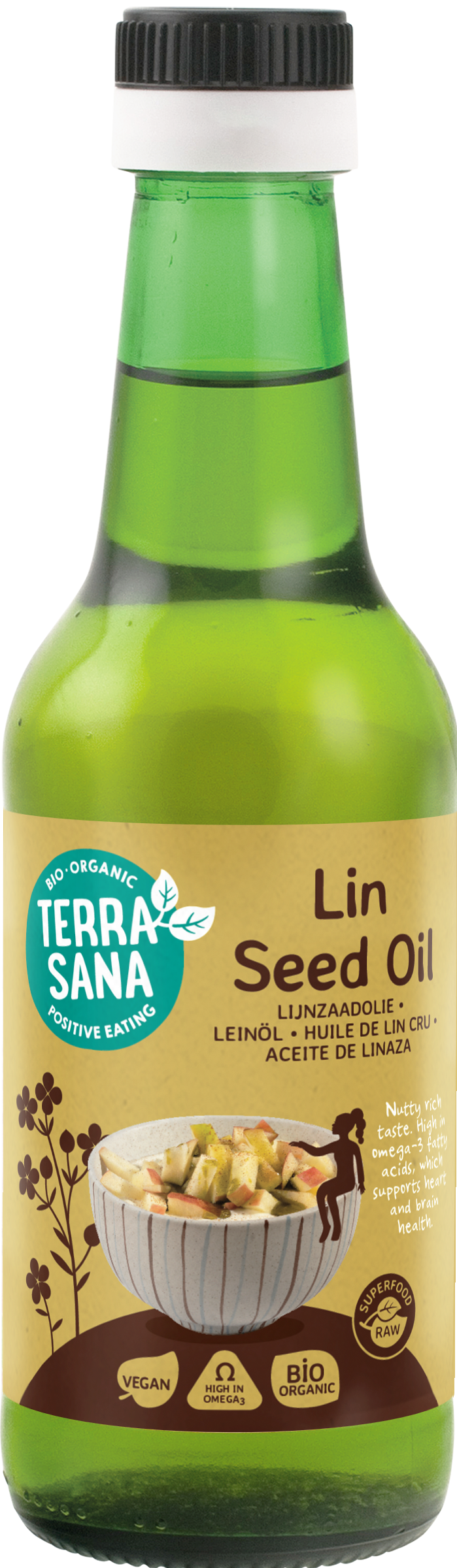 TerraSana Lijnzaadolie koudgeperst bio 250.00 Milliliter