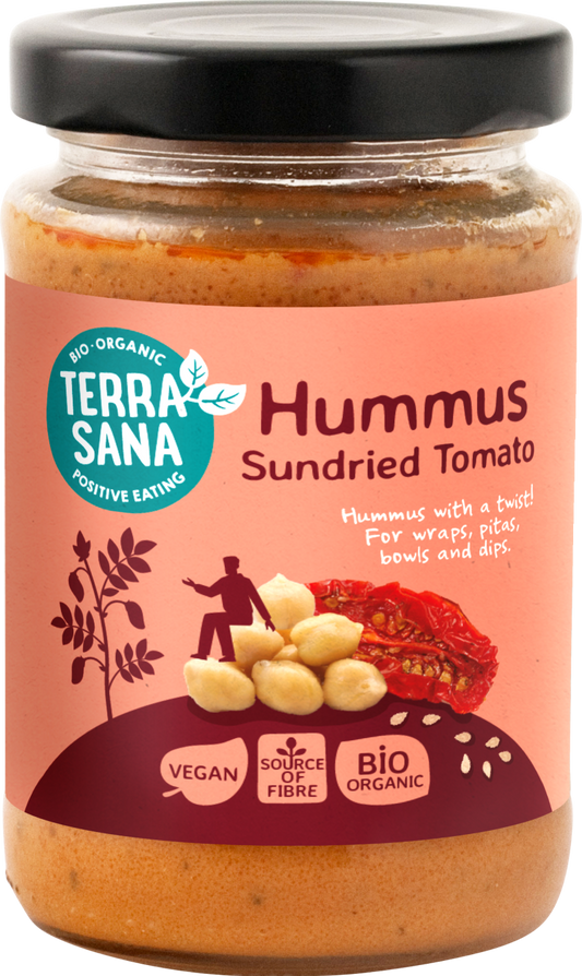 TerraSana Hummus spread zongedroogde tomaat bio 190 Gram