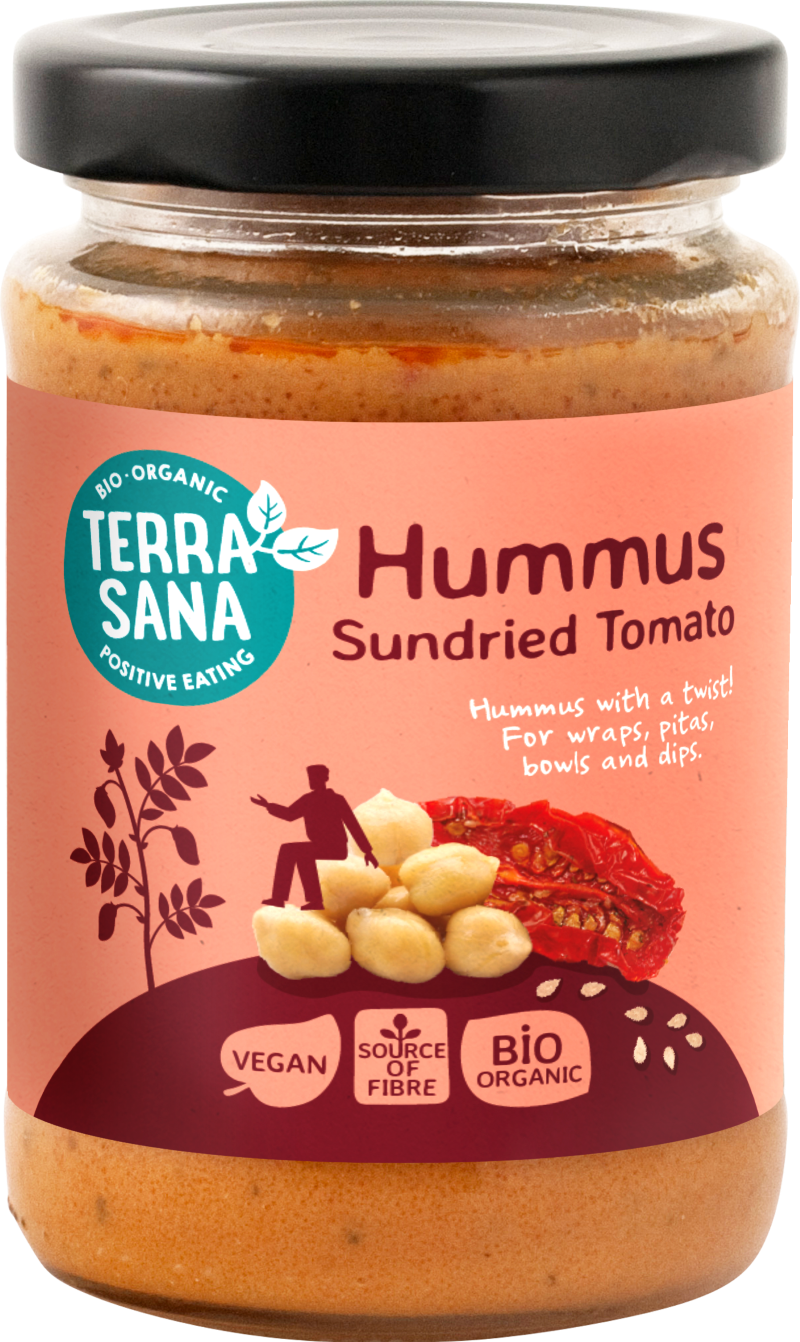 TerraSana Hummus spread zongedroogde tomaat bio 190.00 Gram