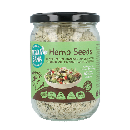 TerraSana RAW Hennepzaad gepeld in glas bio 275.00 Gram