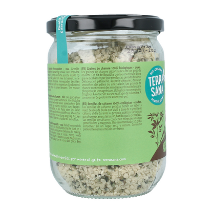 TerraSana RAW Hennepzaad gepeld in glas bio 275.00 Gram