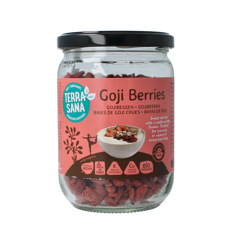 TerraSana Raw goji bessen in glas bio 200 Gram