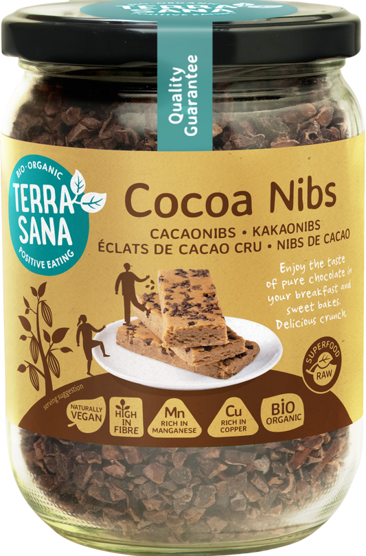 TerraSana Raw cacao nibs in glas bio 230.00 Gram