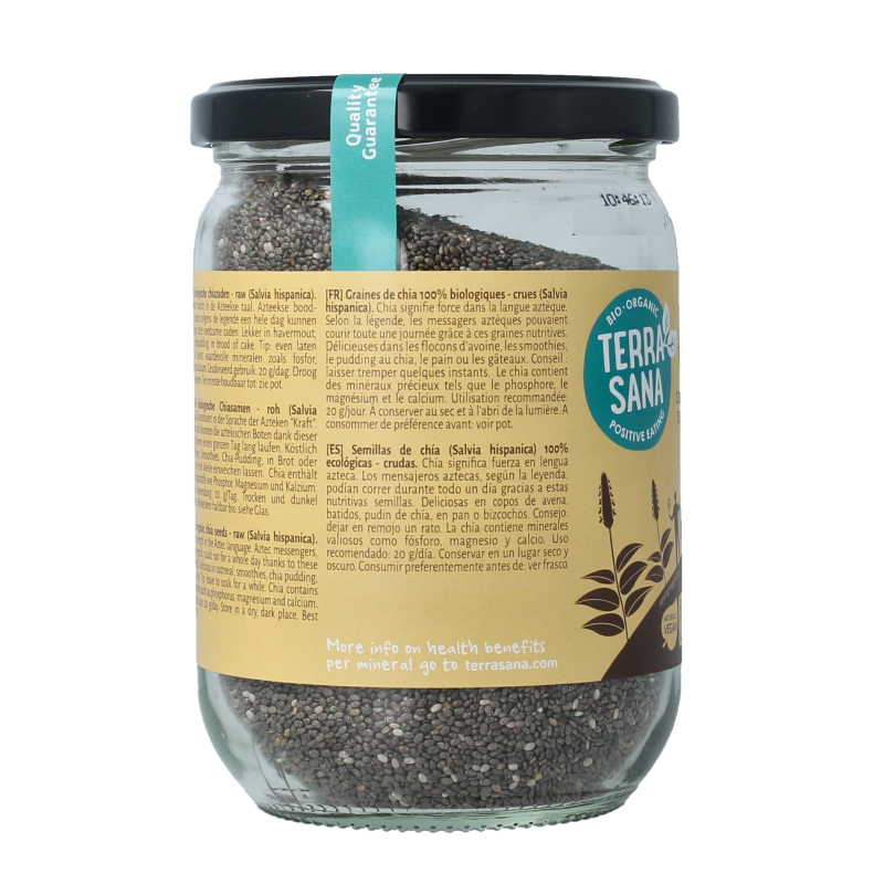 TerraSana Raw chia zaad in glas bio 330 Gram
