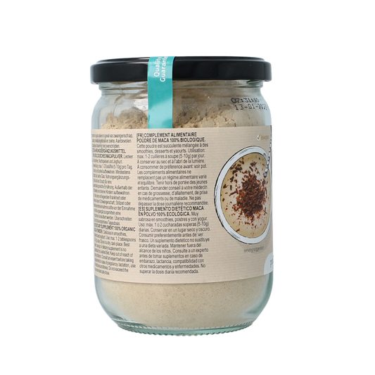 TerraSana Raw maca high energy poeder in glas bio 300 Gram