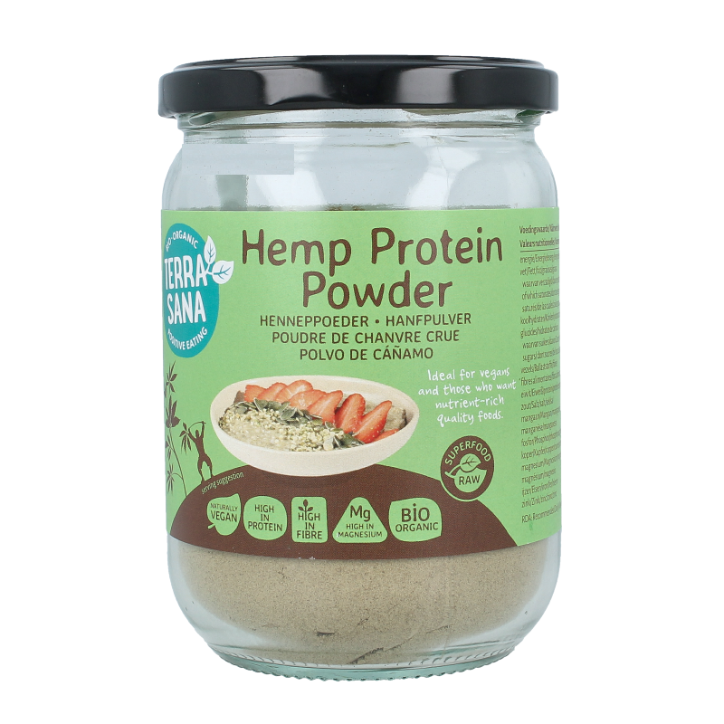 TerraSana Raw hennep protein poeder in glas bio 200 Gram