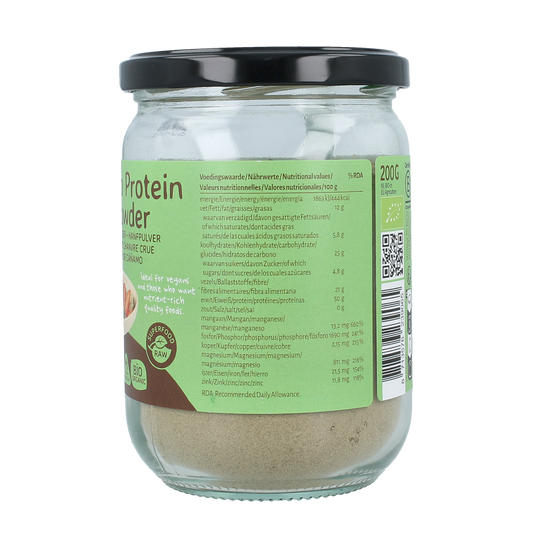 TerraSana Raw hennep protein poeder in glas bio 200.00 Gram