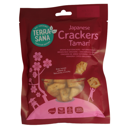 TerraSana Japanse bruine rijstcrackers eko bio 60 Gram