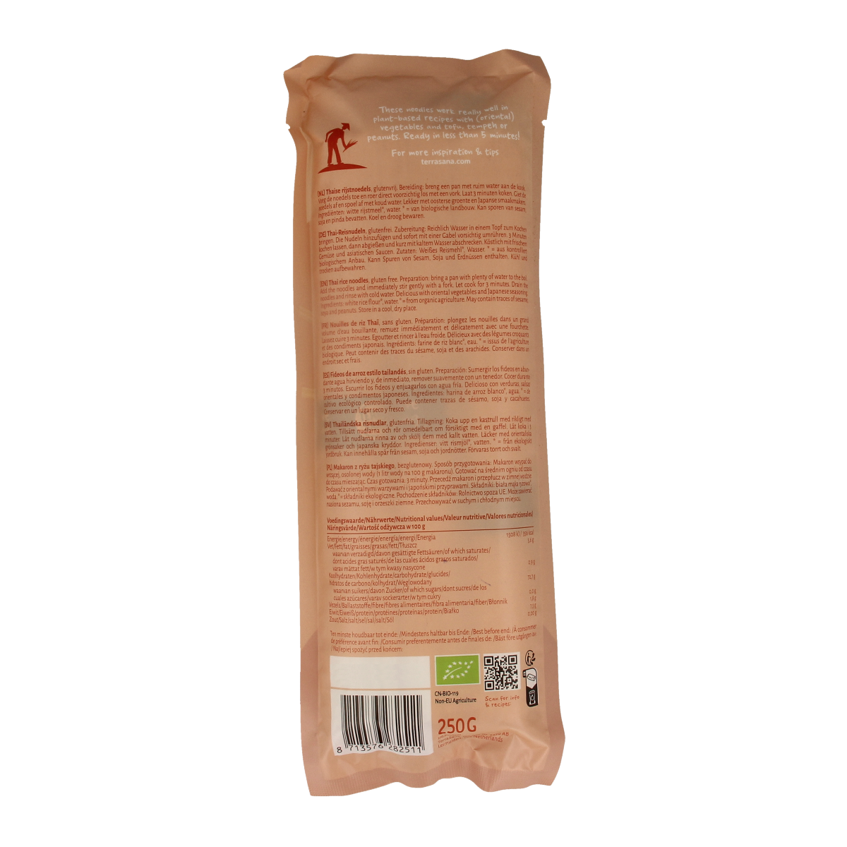 TerraSana Noodles Thaise rijst bio 250.00 Gram