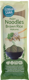 TerraSana Bruine rijstnoedels met wakame bio 250.00 Gram
