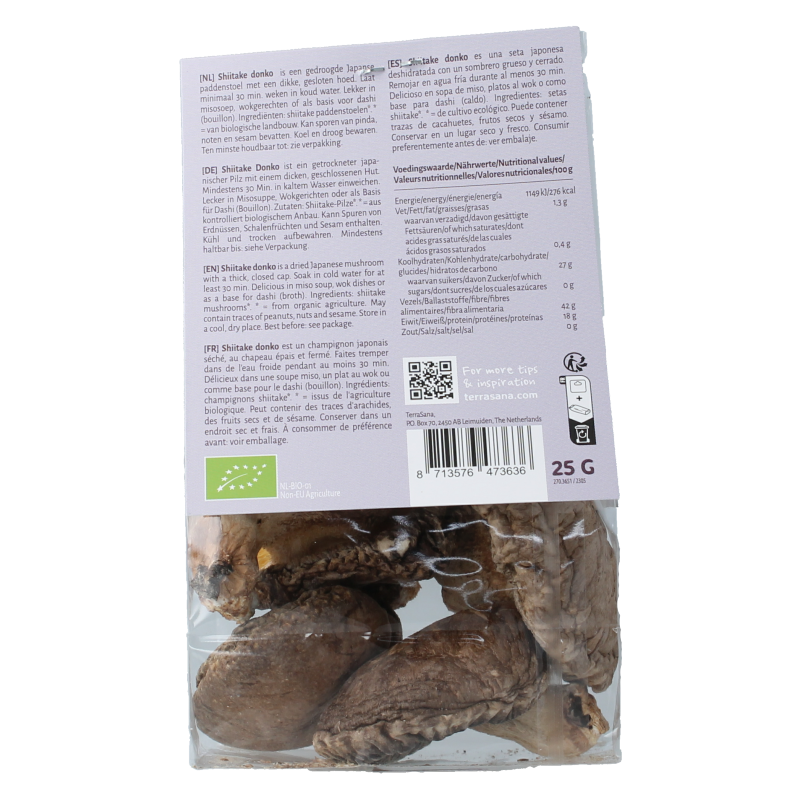 TerraSana Shiitake donko bio 25 Gram